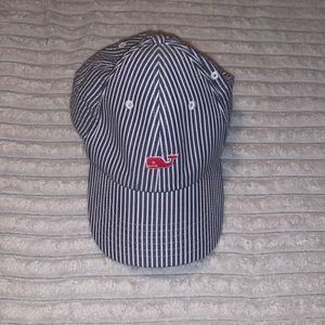 White Blue and Pink Striped Vineyard Vines Baseball Hat